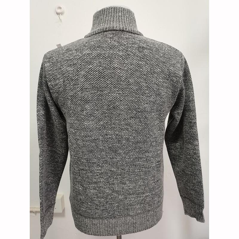 Herren Fleece Dickerer Pullover Halber Reißverschluss Rollkragen Warm Pullover Schlank Gestrickt Wollpullover Frühling