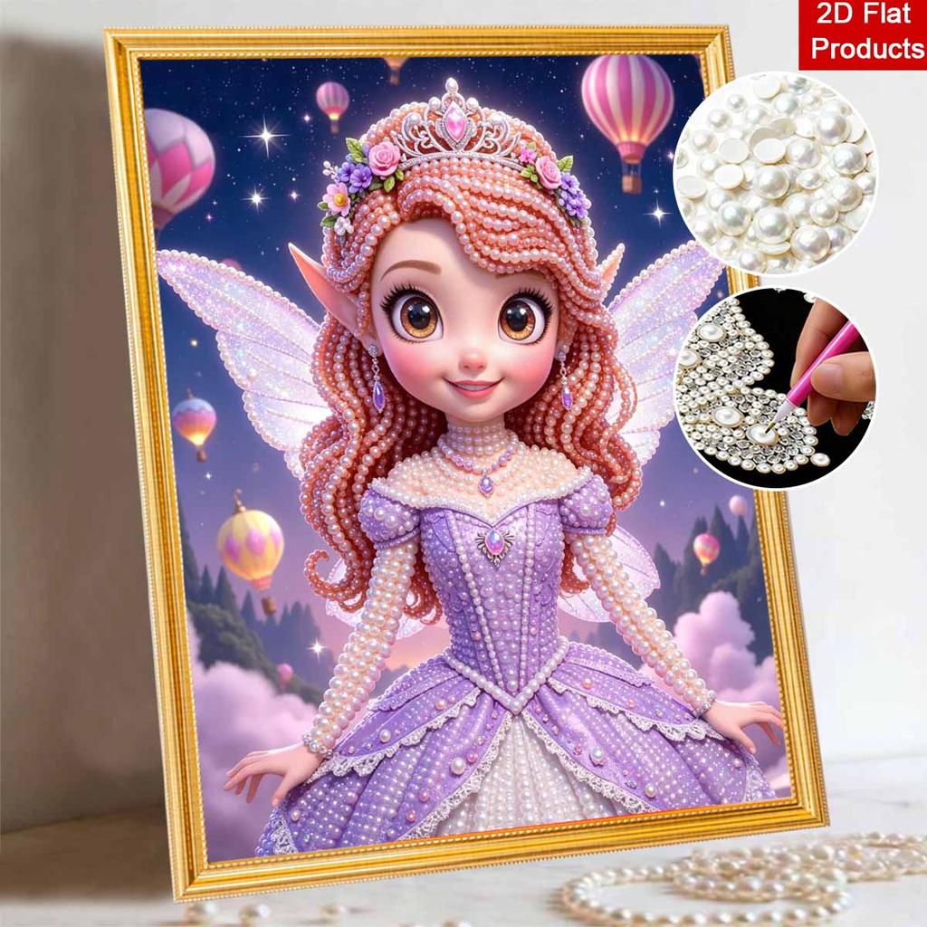 Disney fairy pearl painting handmade diy pearl art painting simple living room hanging painting decoration