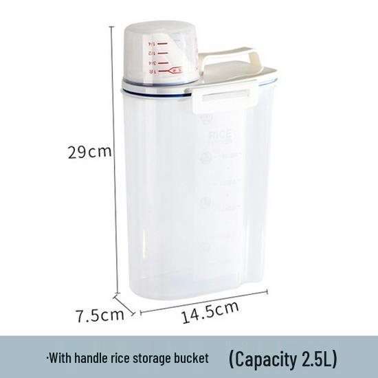 Transparent Japanese Rice Storage Bucket - Large Capacity, Insect-Proof, Double Buckle, Multi-Purpose for Grains & Cereals