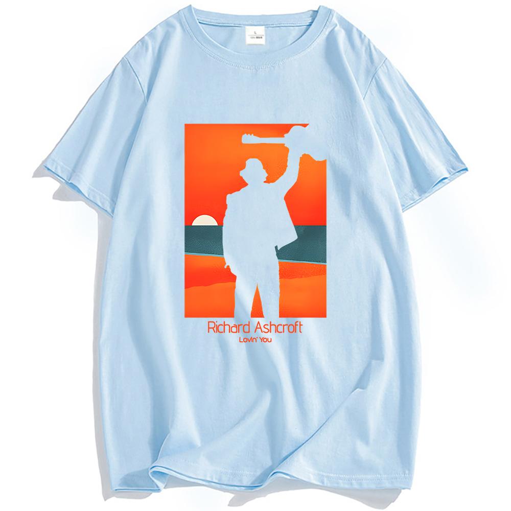 

RICHARD ASHCROFT LOVIN YOU FRAME TEE Бавовняна Чоловіча Футболка з Коротким Рукавом Круглий Виріз Хіп-Хоп Унісекс Вуличний Одяг Футболки з Графічним Принтом L