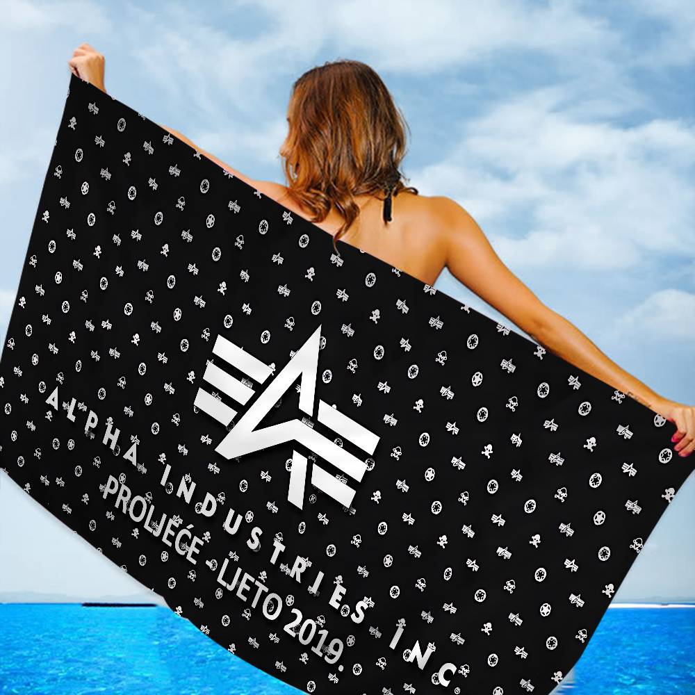 A-Alpha La I-Industries Logo Microfiber Beach Towel Absorbent Quick Dry Soft Yoga Swimming Resort Mountain Climbing Towel