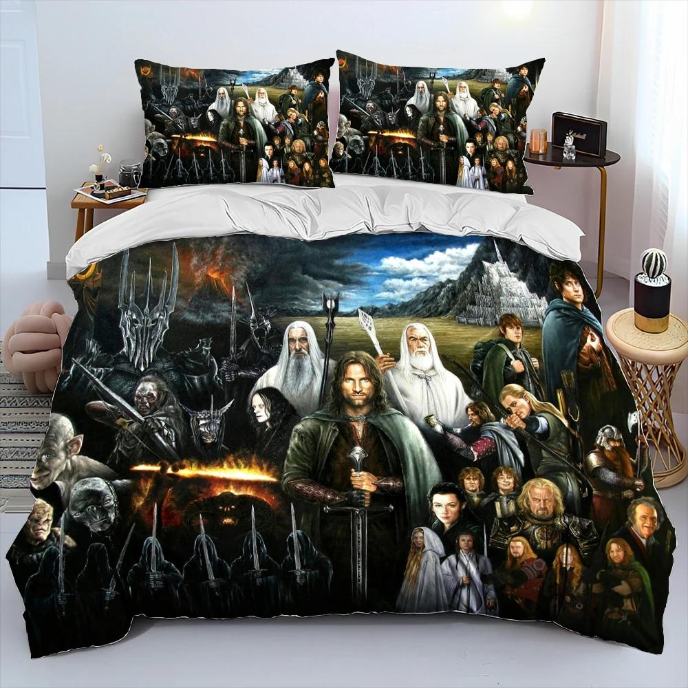 L-Herr der Ringe H-Hobbit Bettwäsche-Set, Bettdeckenbezug Bett-Set Steppdeckenbezug Kissenbezug, King Queen Size Bettwäsche-Set Kinder
