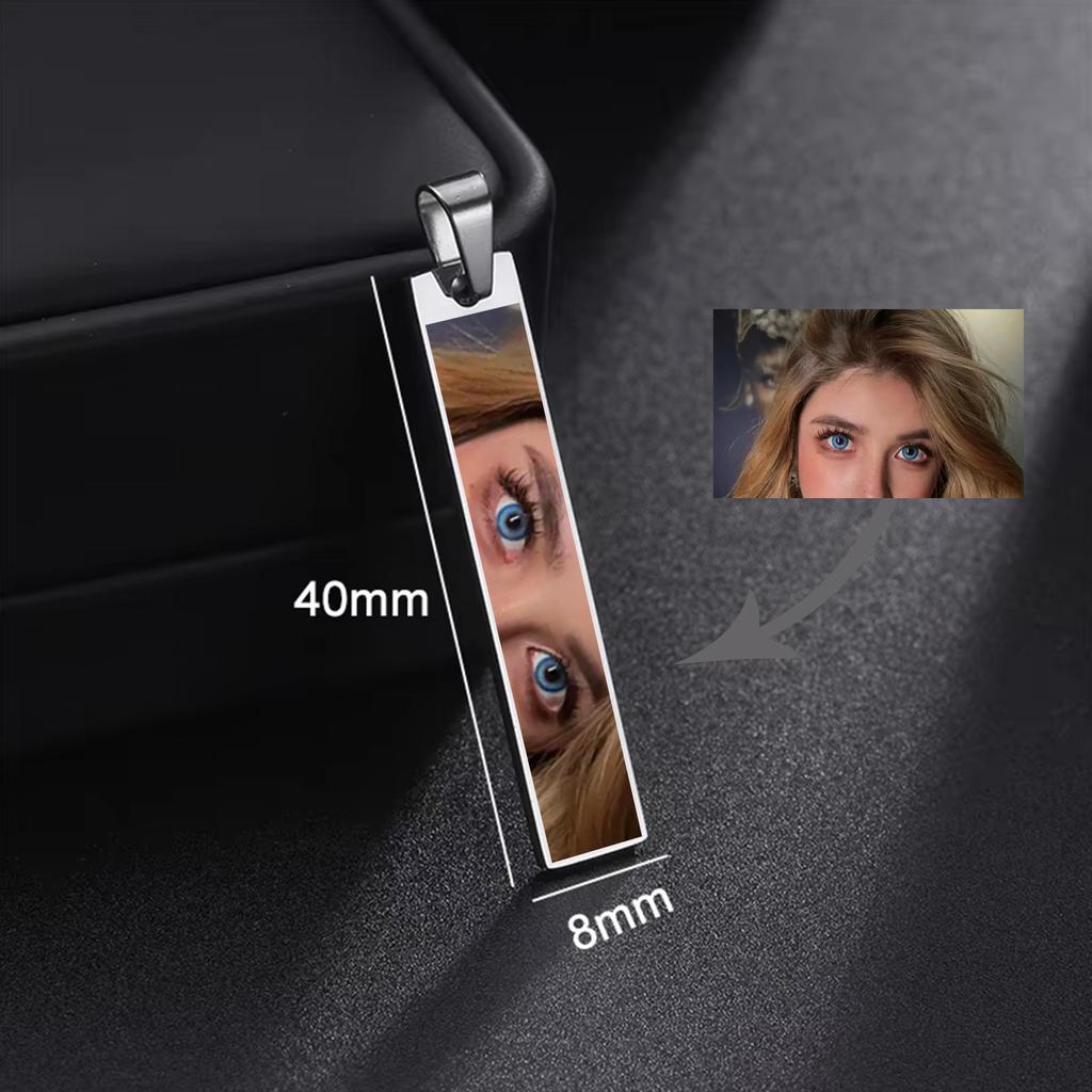 Lemegeton Custom Eye Neckalce Single Sided Photo Pendant Colorful Memorial Personalized Jewelry Women Men Picture DIY Trend Gift