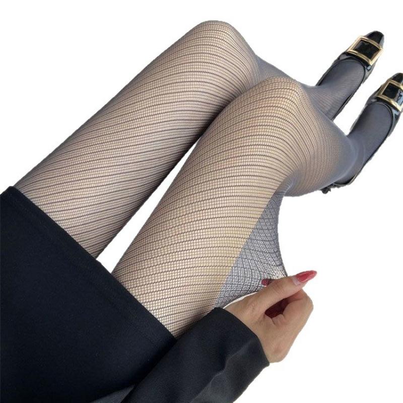 Spring Autumn Ultra Sheer Tights For Women Diagonal Striped Pattern Slim Illusion Opaque Hosiery Breathable Stretchy Pantyhose