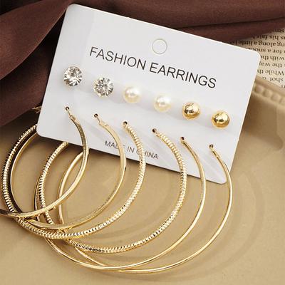 12 Piece Set Rhinestones Artificial Zircon Decorative Earrings Fashionable Exquisite Temperament Banquet Party Alloy Zircon Set