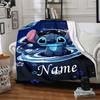 Custom Name Butterflies Stitch's Adventure blanket for Couch & Bed, Plush Cozy Fuzzy Blanket Super Soft & Warm Blankets for Fall and Winter. 0908329