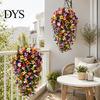 Realistic Artificial Plant Decor 10/16Pcs Hanging Flowers, Faux Morning Glory Vine with Eucalyptus, UV Resistant Greenery for Office Fake Plants