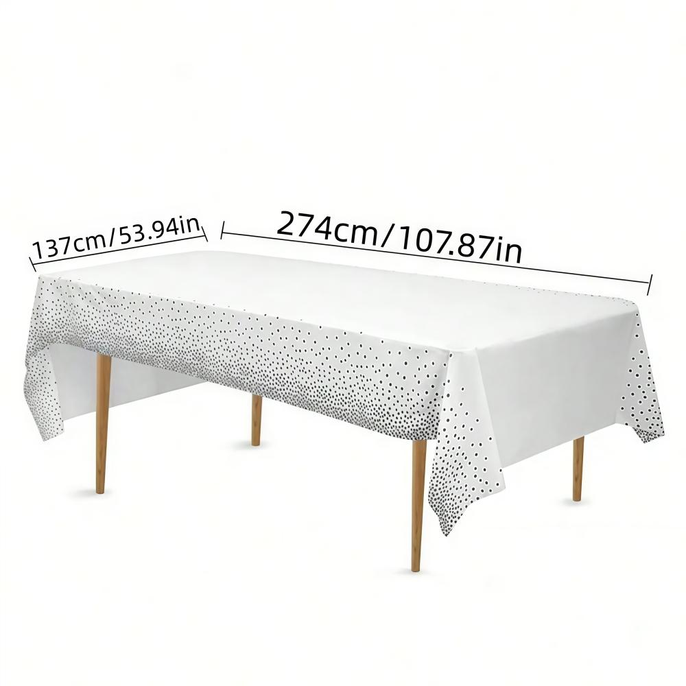 5pcs Gold Dot Table Cloth for Events Disposable Table Cover Ideal Tablecloths for Party Decorations Dining Wedding & Holiday