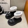 Fashion Women's Rain Shoes Big Head Water Shoes Platform Martin Boots Inner Height Increase Non-slip Velvet Warm Short Rain Boots Women