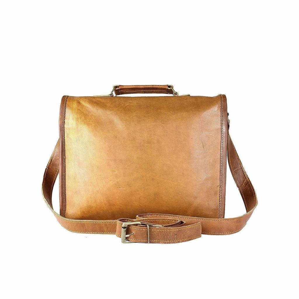 Pánská obchodní kožená taška Vintage Briefcase Laptop Messenger Bag Taška přes rameno