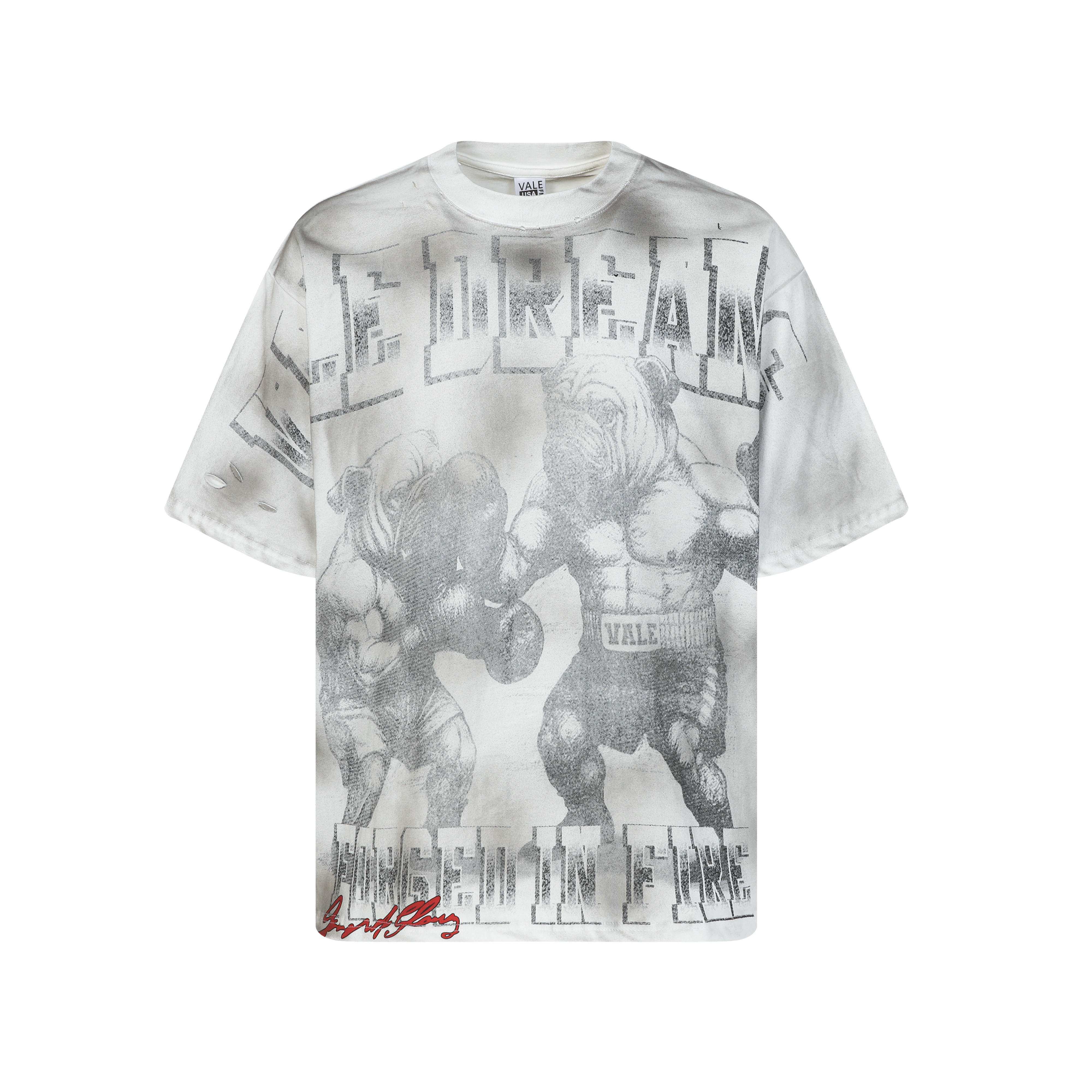 2026 Summer Unisex Vintage Boxing Bulldog Graphic Acid Wash Cotton T-Shirt Streetwear Short Sleeve Tee Men Women S