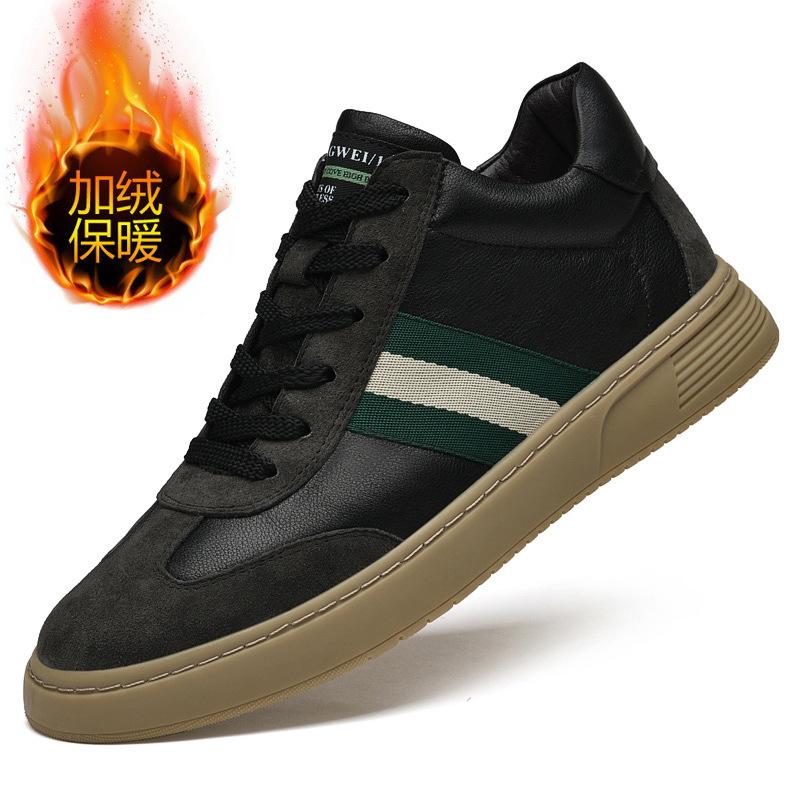 Men's Shoes Autumn and Winter Velvet Cotton Shoes Men's Board Shoes Trend British Style White Shoes Men's Casual Sports Shoes