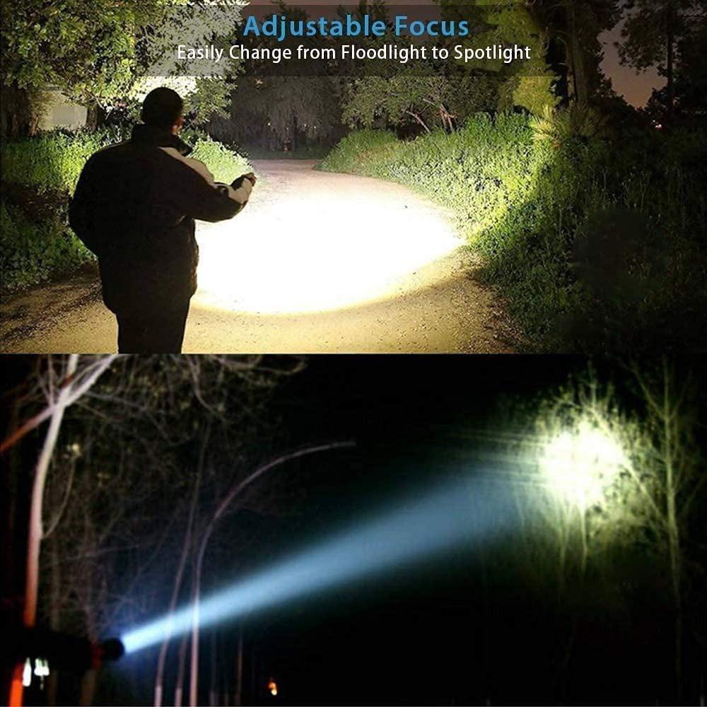 Outdoor Tactical Zoom Camping Waterproof Flash Light Aluminum Alloy Portable Torch Powerful LED Flashlight USB ReChargeable