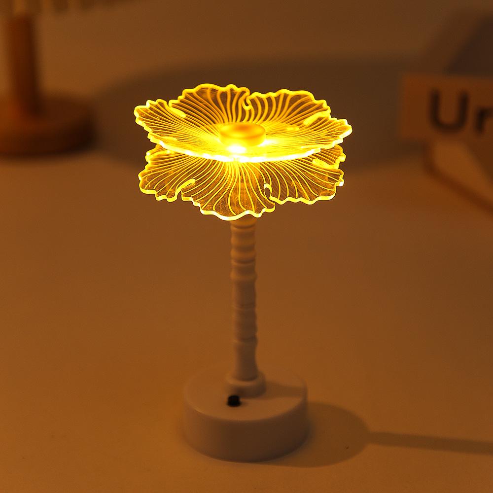 Creative Floral LED Acrylic Desk Lamp - Luxurious Decorative Night Light