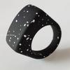 Acrylic Resin Colorful Mixed Block Ring, Unique Unisex Stylish Macrame Band for Men and Women