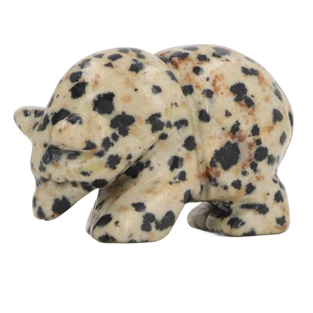 Crystal Gemstone Bear Carved Hand Figurine Animal Statue 15in Office Decor Home Collection Spotted