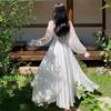 2026 Sanya Beach Resort Dress, White Chiffon, Large Hem, Extra Long, High-End Feel