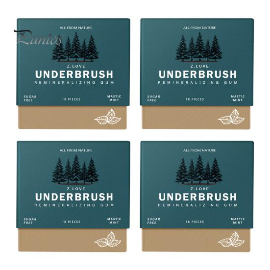 

1/4 коробки реминерализующей жевательной резинки для подбородка органическая мастика перечная мята без сахара долгосрочное освежение дыхания чистка зубов здоровье полости рта B