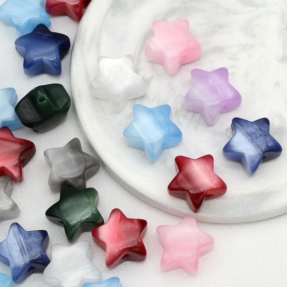 1Pcs 16mm Star Love Heart Mermaid Glitter Colorful Resin Beads Loose Spacer Beads for Jewelry Making DIY Bracelet Necklace