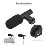 Portable Stereo Microphone Video Recording Mic 3.5mm TRS Plug Built In Rechargeable Battery for DSLR Cameras Camcorder