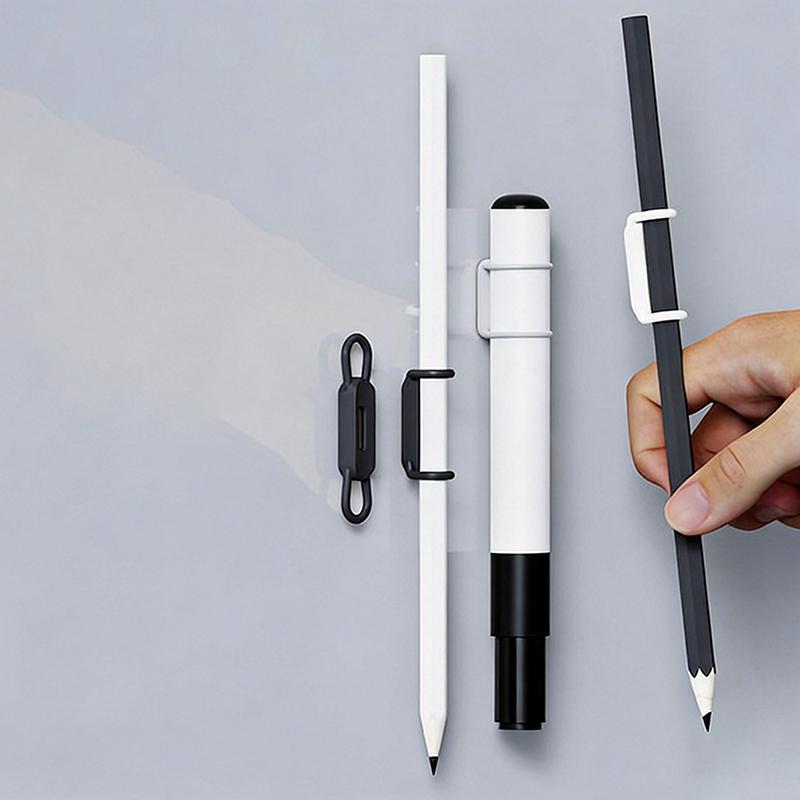 Magnetic Pen Holder Silicone Pencil Holders Adjustable Pen Pencil Holder Sticker For Refrigerator Whiteboards Marker Organizer