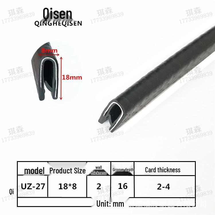 U-formad gummitätningskantlist för metallskydd