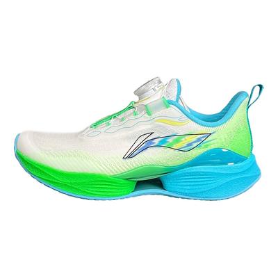 Li Ning Kids Ultra Light Versatile Comfortable Shock Absorbing Wear Resistant Low Top Running Shoes Kids Running Shoes White Green Blue YKFV042-41