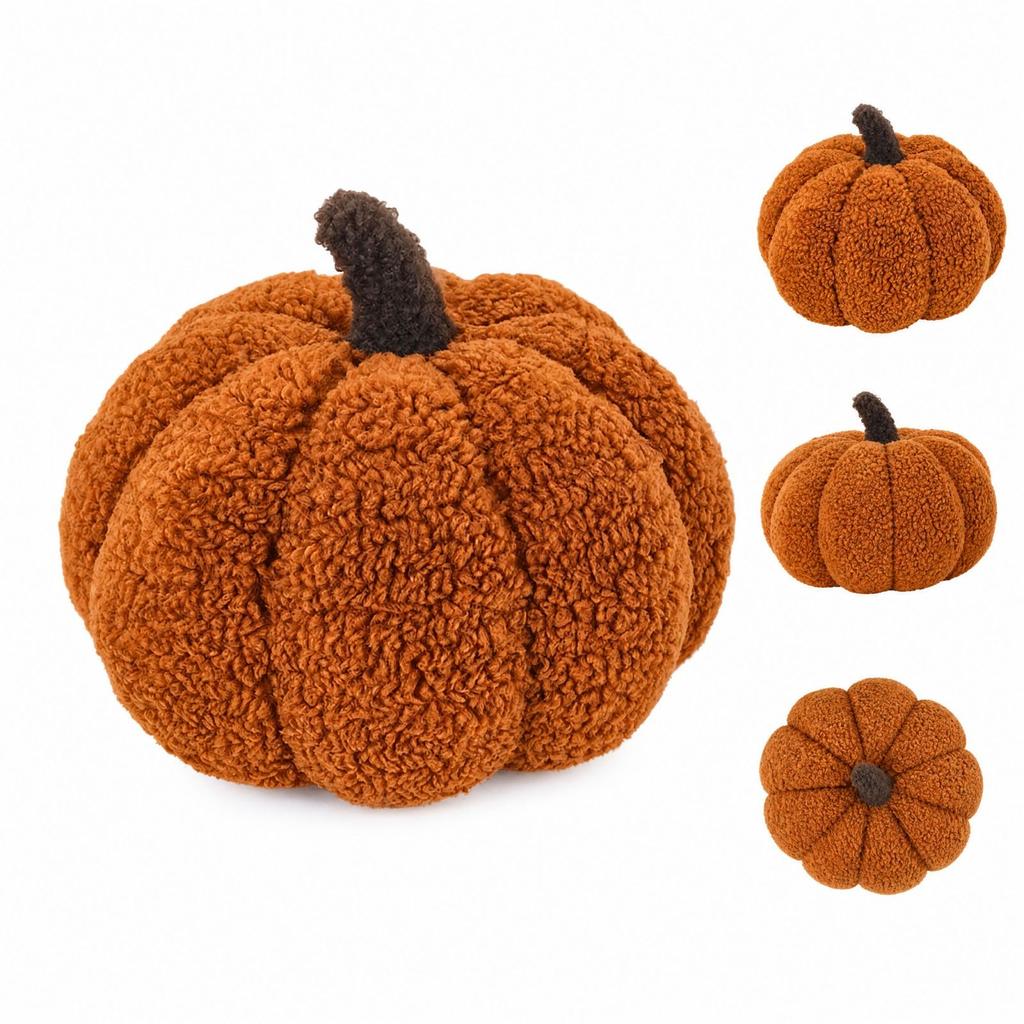 Cute Pumpkin-Shaped Plush, Novelty Throw Cushion for Couch, Sofa, Bed and Car