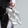 HIMIKO/Himiko/Cross Mesh Low Heel Sandals/651202 Silver 240