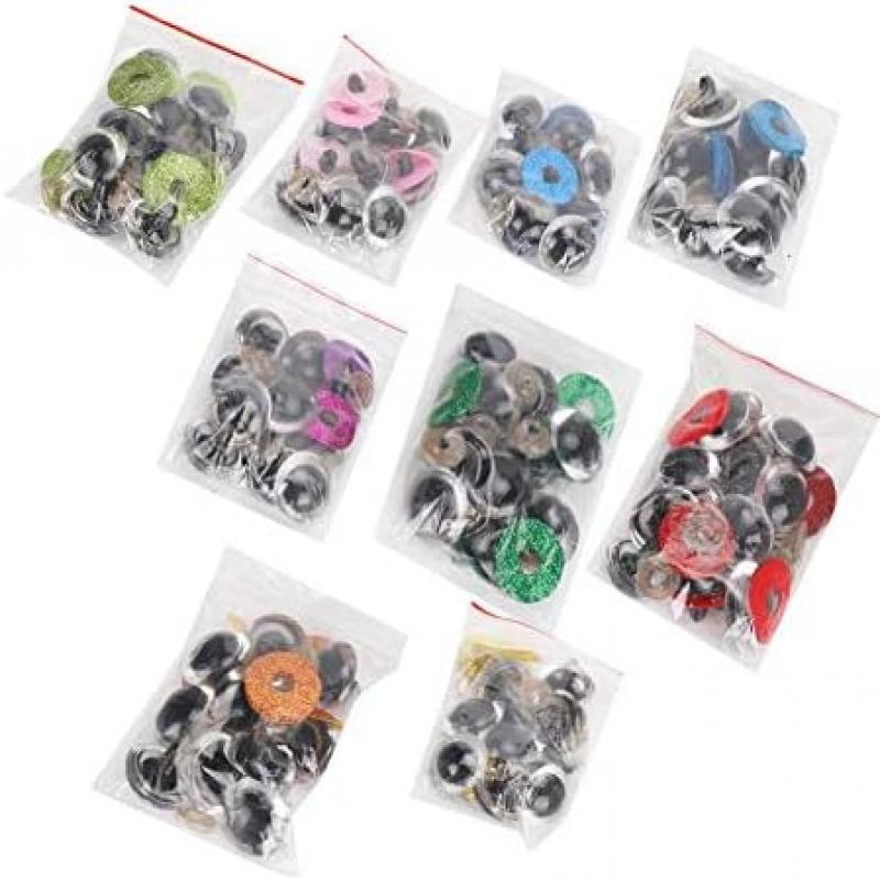 100Set Safety Eyes Doll Eyes 24mm Plastic Glitter Eyes with Colorful Washers for Plush Toys Teddy Bear Crafts