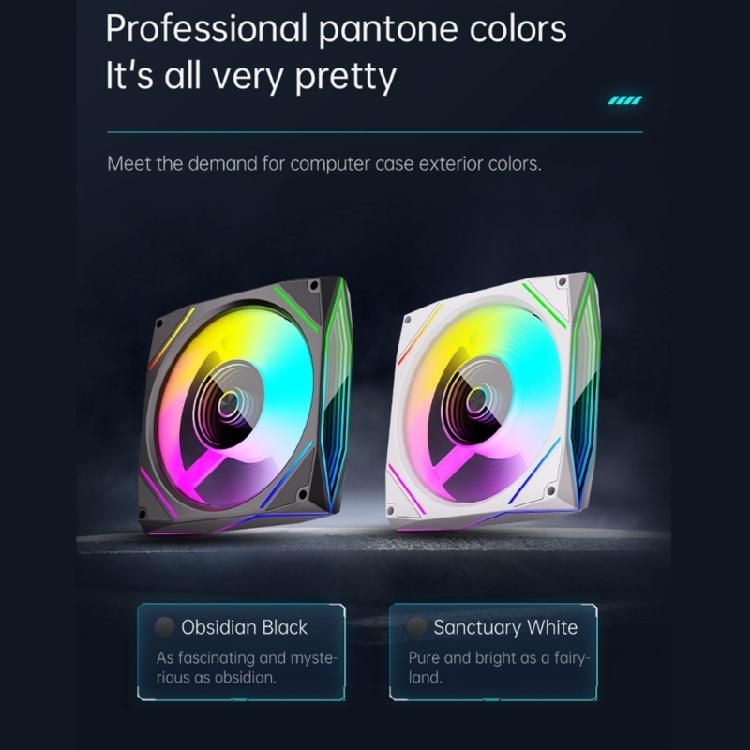 12x12cm Universal Computer Fan Addressable ARGB Asynchronous Light Support Silents PWM Technology Mirror Finish