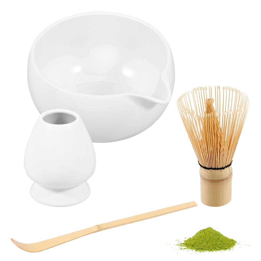 4 Pcs Matcha Whisk Set for Beginners Elegant Bamboo Japanese Matcha Tea Making Kit with Whisk Stand Scoop Bowl for Tea Lovers