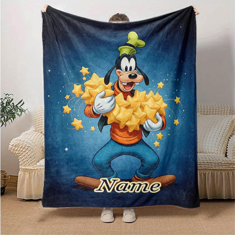 Custom 1pc Goofy's Starry Night Blanket, Soft And Comfortable Blanket, Casual Warm, Camping Travel Blanket, Birthday Gift Q910131