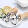 5 Pieces Ravioli Stamp Set Square Round Ravioli Maker Wheel Heart Maker Mold with Wooden Handle for Ravioli Pasta Dumplings Tool