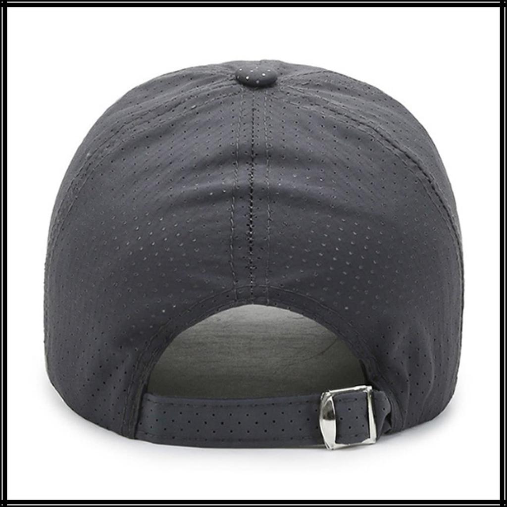 Mesh English Brim Quick CA501 [White Fang] Cap, Letters, Logo, Hat, Line, Running, Lightweight, Drying, Men's, Women's, (Dark Gray)