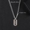 Men's stainless steel razor blade pendant necklace with a Cuban chain—a sharp razor design, durable and modern streetwear accessory.