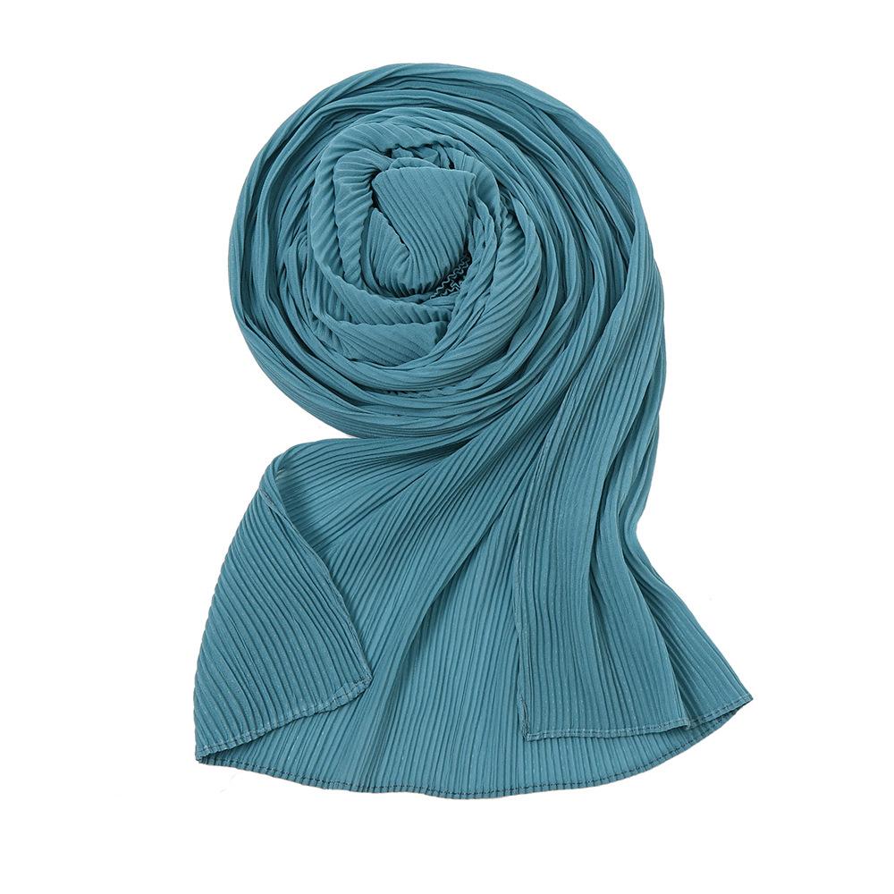 New Autumn Chiffon Wrinkles Scarf For Women Lady Solid Color Thin Scarves Soft Shawl Foulard Viscose Spring Female Wrap Shawls