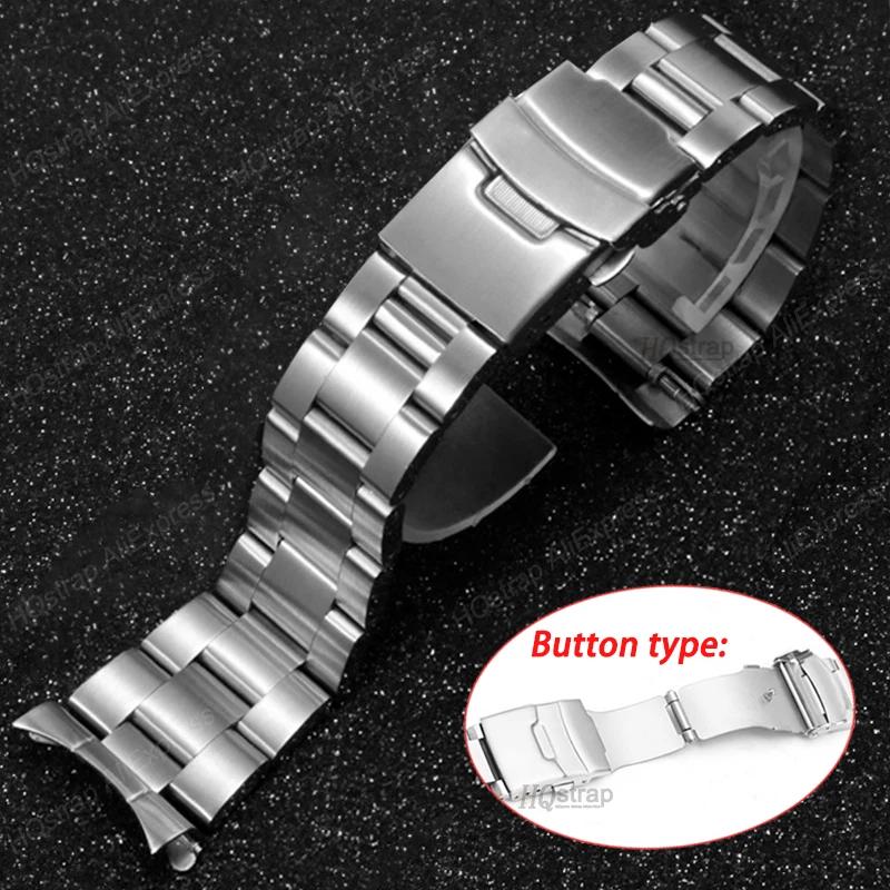 

Luxury Solid Stainless Steel Band for Seiko Skx007 Skx009 Curved End Bracelet for Jubilee for Oyster Men Business Watch Strap 18mm&no logo