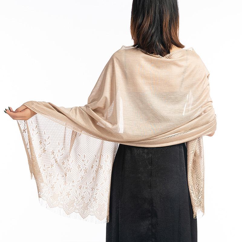 Meier Shawl lace scarf tie-dye shawl elegant small tassel scarf women's silk scarf needle