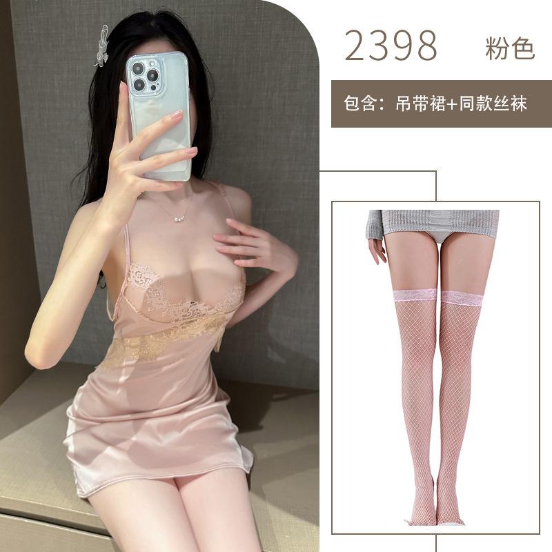 Sexy lace suspenders, low-cut, big, pure desire, hot, no need to get rid of the temptation of backless interest