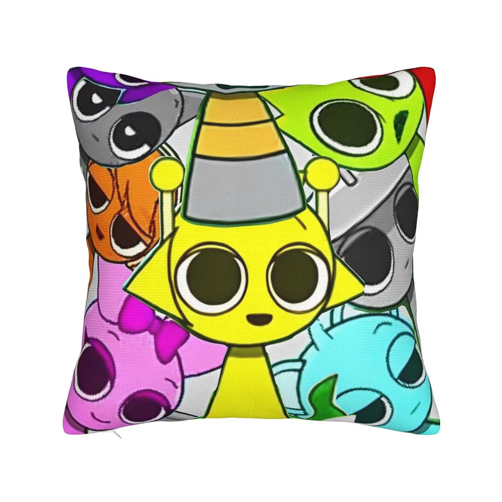 Sprunki Grey Oren Funbot Square Pillow Covers Polyester Home Beats Game Cushion Case Cool Home Decoration Pillowcase