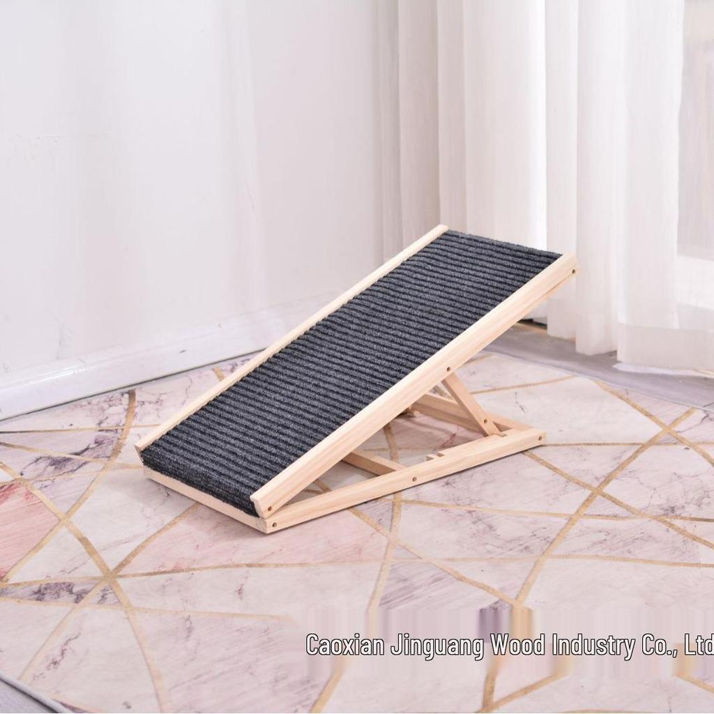 Haustierrampe aus Massivholz: Faltbare, rutschfeste Treppe für Hunde - Ideal zum Klettern auf Sofas und Betten