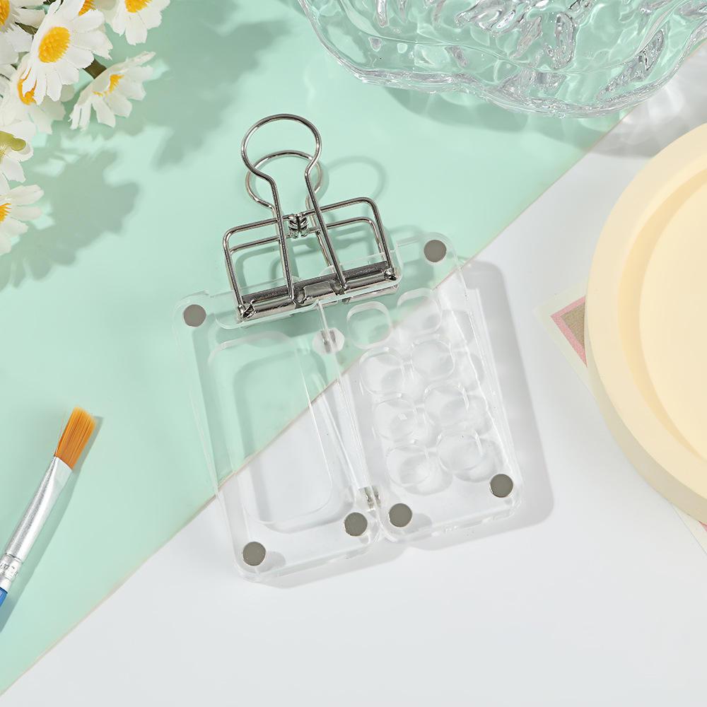 Compact Travel Watercolor Palette Set with Transparent Acrylic Paint Dispenser