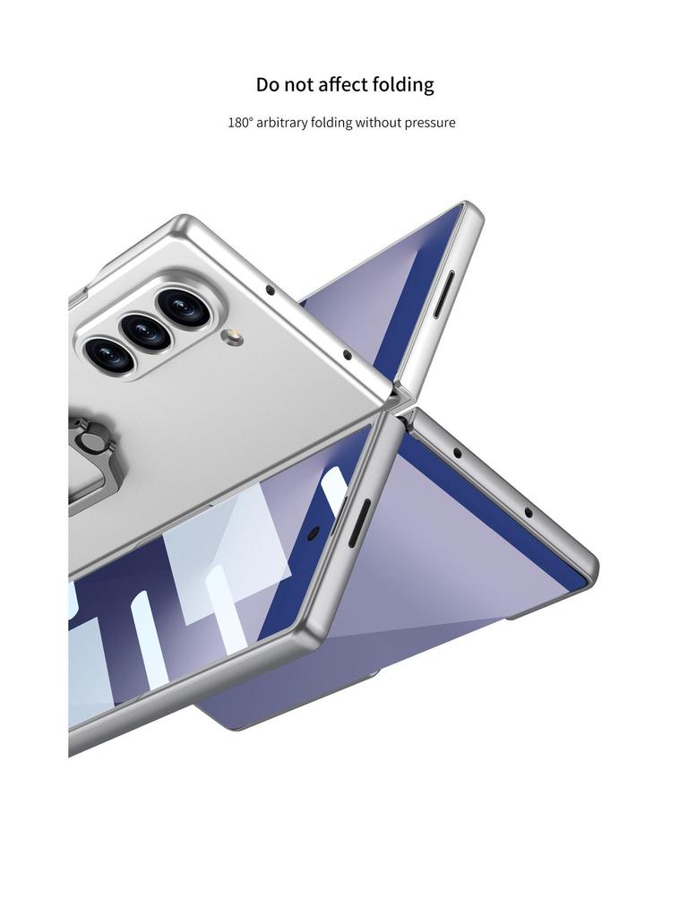 Samsung Z Fold7 Case: Square Ring Stand, Integrated Shell, Personalized Film, Anti-Drop Protective Cover for Men & Women