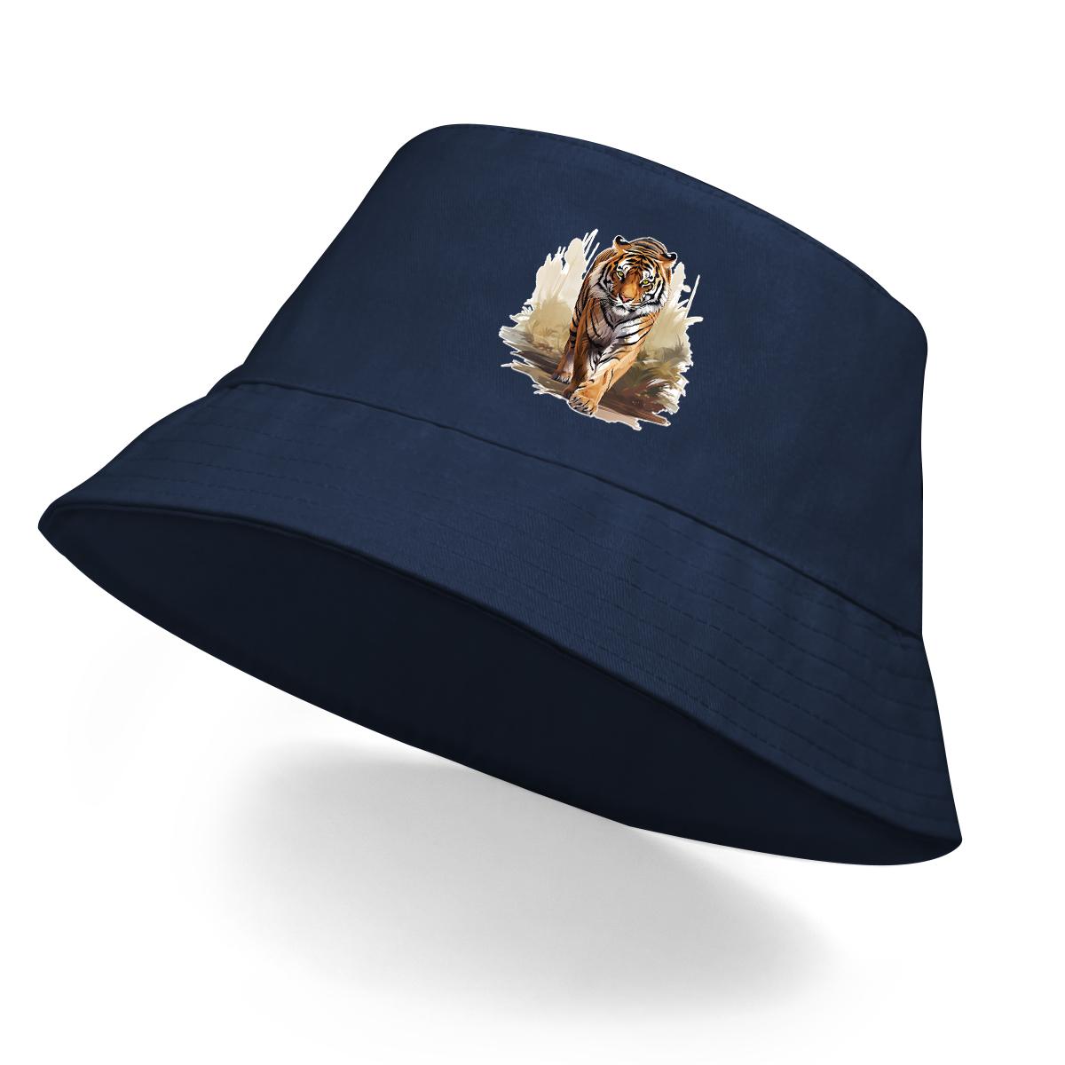 

Реалистичная панама с тигровым принтом, мужская шляпа, унисекс, весенняя, конфетного цвета, пляжная кепка as the picture темно-синий