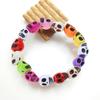 Damen Buntes Totenkopf Armband Punk Elastisches Verstellbares Armband Gebetsperlenarmband Schmuck Anhänger Dekoration für Täglich