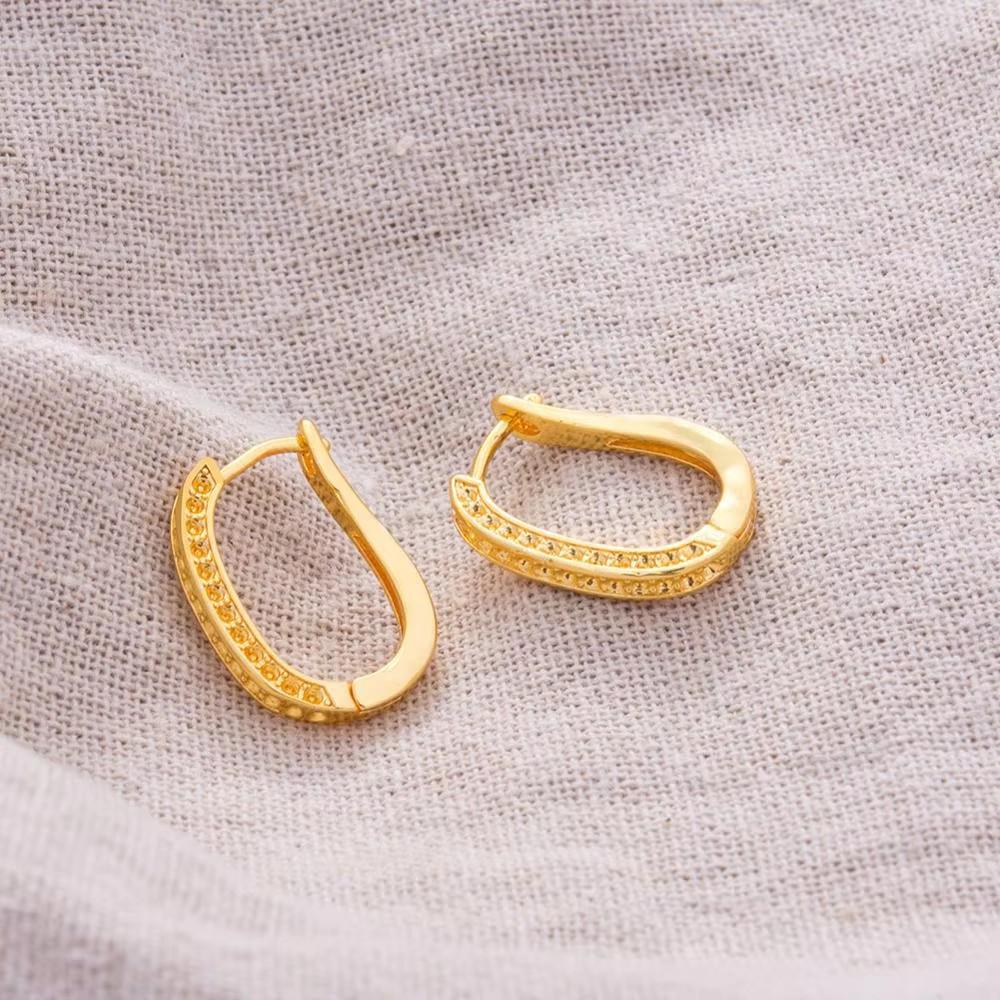 

Dubai Bride Jewelry: 18K Gold-Plated Nigerian Retro Wedding Earrings for Women Natural