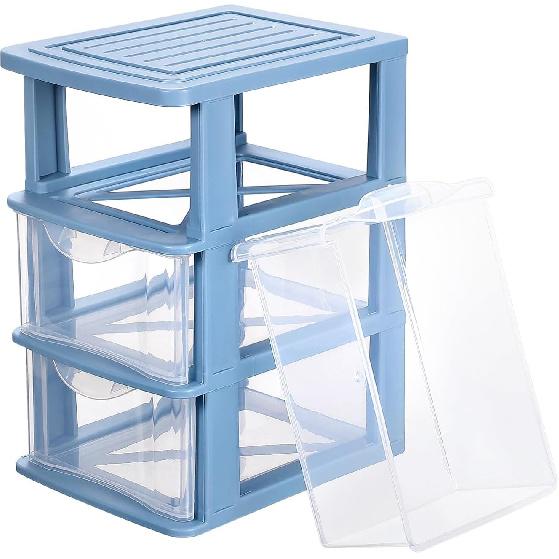 YARNOW Plastic Drawers Organizer 3 Drawer Plastic Storage Plastic Drawer Storage 5.3 x 6.8 x 9 Inch