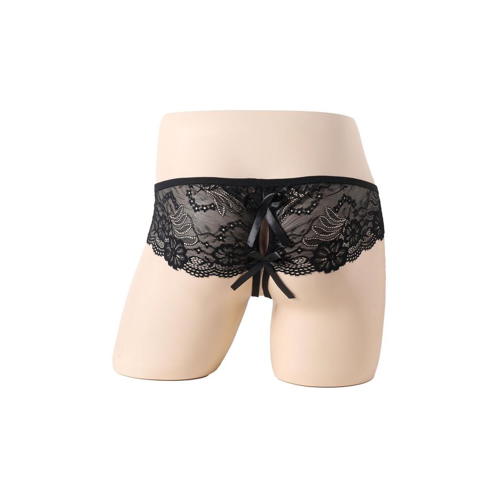 Men's sexy panties low-rise briefs, sexy lace full transparent panties, men's bed sexy flower panties