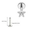 Right Grand ASTM F136 Titanium Star CZ Cartilage Earring 16G Dainty Star Flat Back Stud Tragus Conch Helix Nose Labret Piercing
